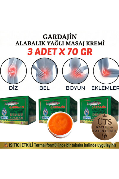 Dehre Lokman Gardajin Alabalık Yağı Masaj Kremi 70 Gr X 3 Ad.Diz,Bel,Boyun ve...