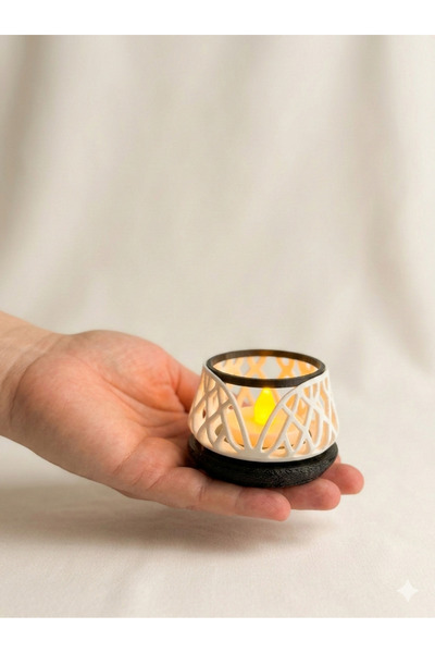 zulya Dekoratif LED Mumluk 7x5 cm – Biyo Plastik Modern Tasarım Tealight Muml...