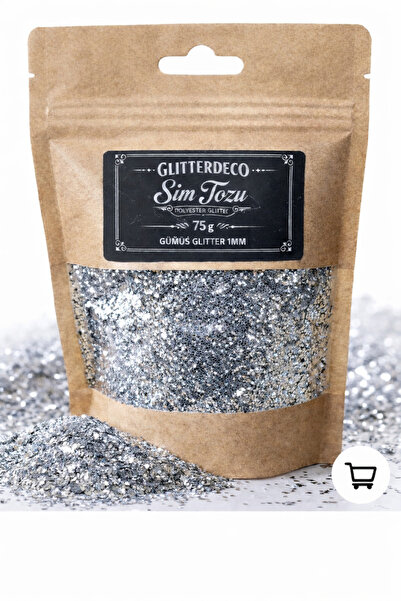 CANERLER Glitter Gümüş Toz Sim 1 Mm Altıgen.75 gr Nail Art Makyaj Mum Epoksi ...