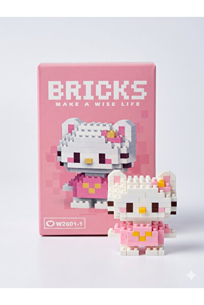 Eflatun Kılıf Bricks hello kitty karakter figür 3d puzzle yapboz