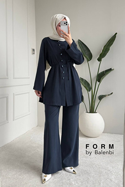 Balenbi Comfortable Cut Button Detailed Hijab Women's Tnsel Set 1166 – Form S...