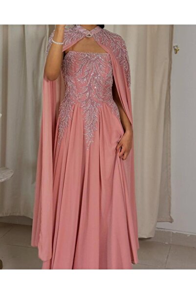 vanus fashion 6248- فستان سهرة ملكي مع كاب أنيق!