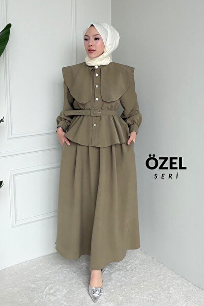 Mogi Butik Comfortable Cut Belt Detailed Hijab Women's Skirt Suit 3153 - Spec...