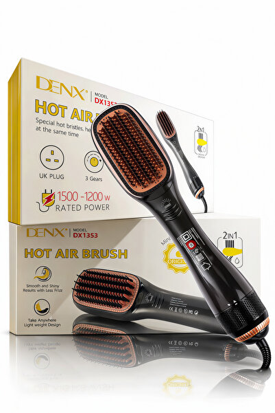 Unbranded/Generic DENX 1200W-1500W 2-in-1 Hair Straightener Brush, Hair Dryer...