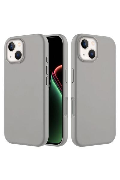 Zebana Apple iPhone 15 Uyumlu Kılıf İçi Kadife Silinebilir Lansman Kılıf Bej