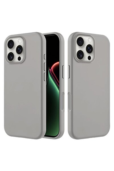 Pro Aksesuar حافظة سيليكون متوافقة مع هاتف iPhone 16 Pro Max من نوع K مخمل قا...