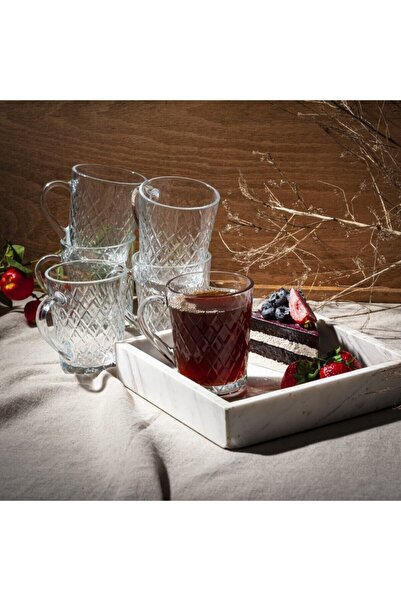 Paşabahçe 55723 Rubby 6'lı Kulplu Çay Fincanı