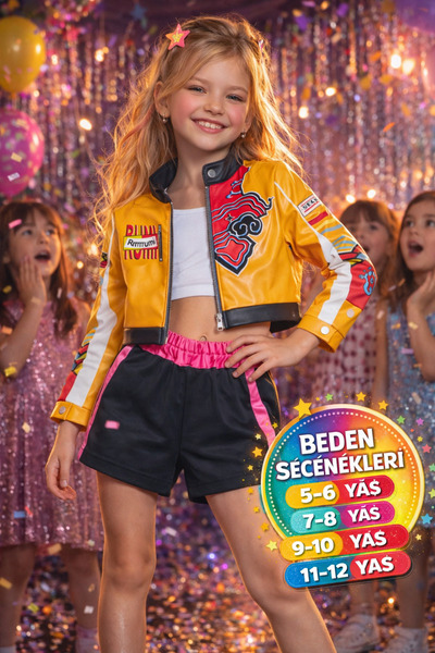 TOYFEST İblis Avcıları K-POP Karakteri Rumi Dizisi Cosplay Deri Ceket Etekli ...