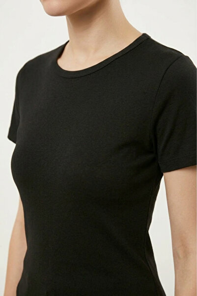 SEAMLESSTAYT Siyah Viskon T-shirt