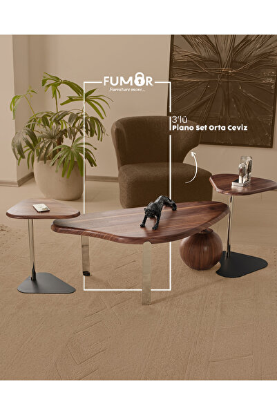 Fumor Piano Orta Sehpa Ve Zigon Sehpa Set