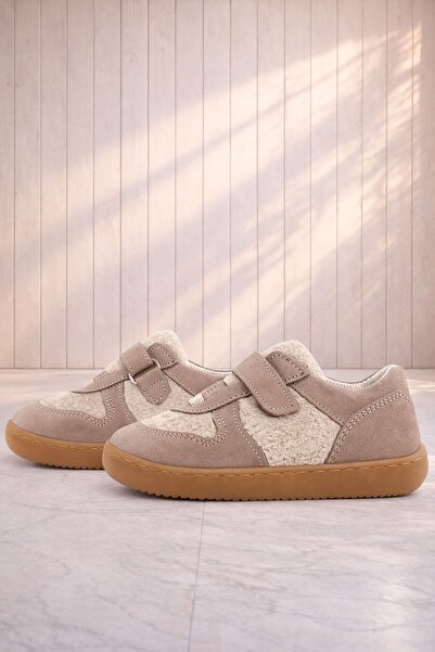 Rakerplus Bob Genuine Leather Cream Sand Fluffy Barefoot Velcro Elastic Baby ...