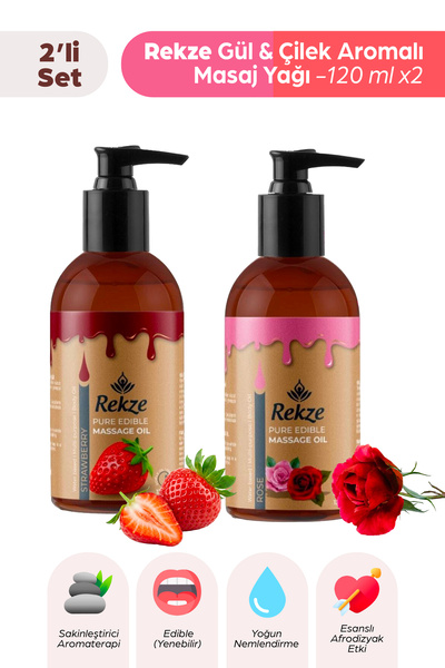 Genel Markalar Gül Ve Çilek Aromalı Erotik Vucut Masaj Yagı 120 Ml