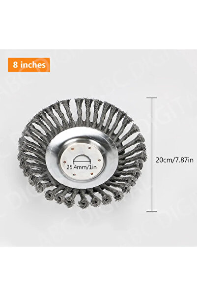 Choice 8 inch 8 inch Steel Wire Wheel Garden Weed Brush Lawn Mower Grass Eate...