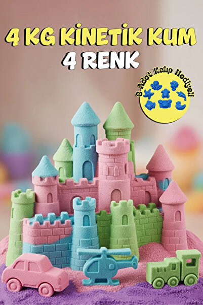 Kinetic Sand 4 Kg Kinetik Oyun Kumu Seti - 4 Farklı Renk ve 8 Adet Deniz Hayv...