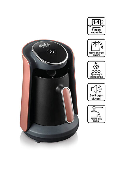 Arzum ماكينة قهوة تركية أوكا مينيو OK004 بسعة 4 أكواب، لون غروب الشمس