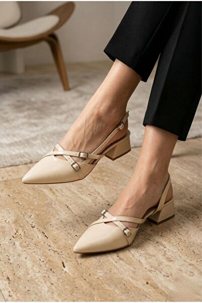 Sentyrax Γυναικεία παπούτσια μπαλαρίνες με ανοιχτή πλάτη, μυτερή μύτη, χαμηλό...