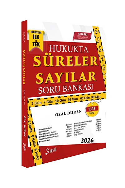 Yetki Yayıncılık Yetki 2025 Hakimlik Hukukta Süreler Sayılar Soru Bankası