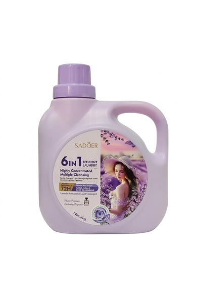 SADOER منظف ​​غسيل 6 في 1، تركيز عالٍ، برائحة اللافندر، مضاد للبكتيريا، يدوم ...