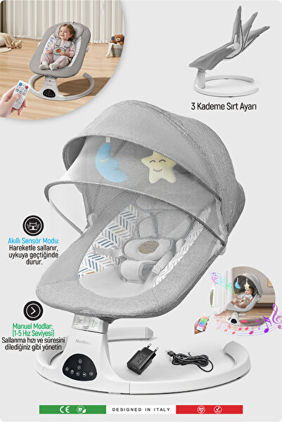 Movibaby Hareket Sensörlü Otomatik Ana Kucağı-Grey