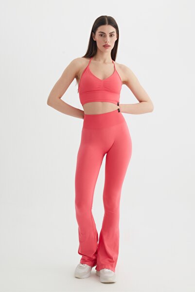 cervus ملابس رياضية نسائية درزة مخفية واسع الأرجل عالية الخصر T يبرز انحناءات...