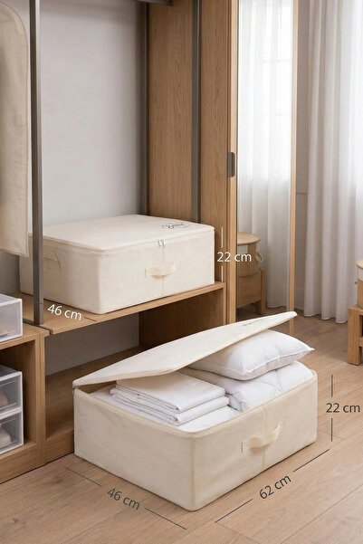 Textile sweet Κρέμα μεγάλου μεγέθους Organizer Θήκη 62x46x22