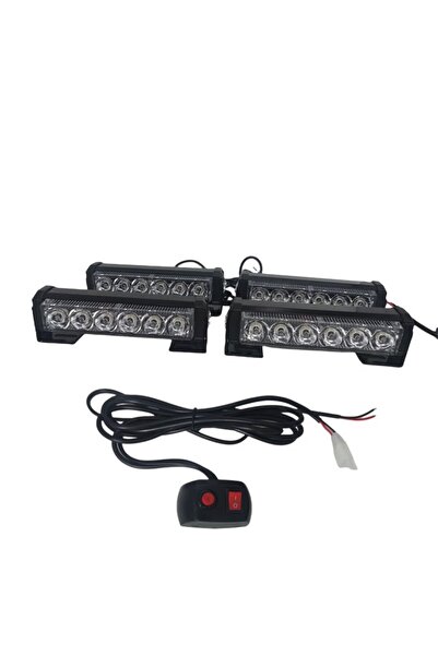 Space Çakar lamba Power ledli 4lü kırmızı-mavi 12V / LAPA194-3