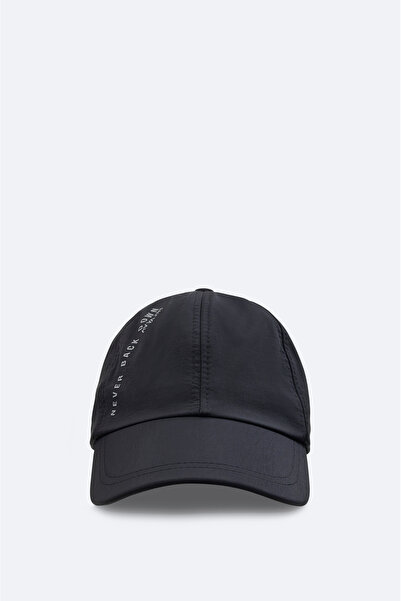 Avva Men's Black 100% Cotton Front Slogan Printed Hat A41Y9206