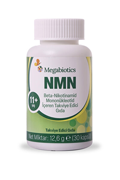 Megabiotics NMN Beta-Nikotinamid Mononükleotid İçeren Takviye Edici Gıda 30 K...