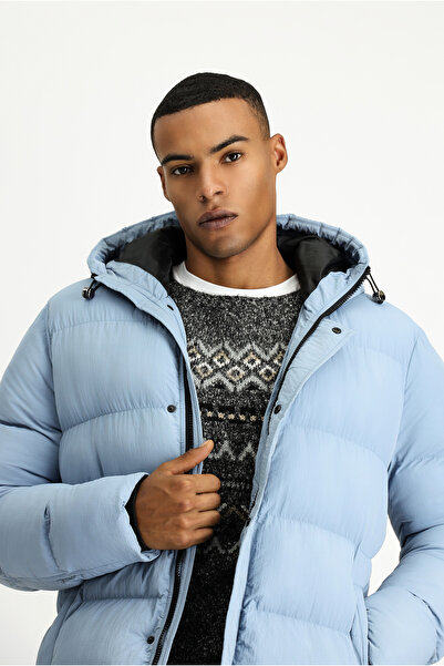 Kiğılı سترة رياضية منتفخة بغطاء للرأس