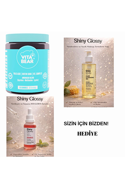 Vita Bear Vitabear Saç Vitamini 60 Adet +Yüz Temizleme Yağı 200 ml (AHA BHA P...
