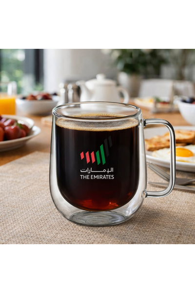 Blackstone طقم أكواب زجاجية مزدوجة الجدار، قطعة واحدة سعة 300 مل، كوب شاي وقه...