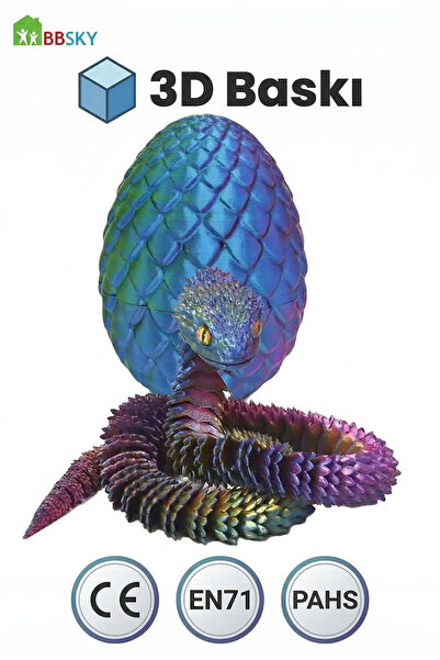 BBSKY 3D Baskı Oyuncak Yılan Yumurta Seti, İçinde Yılan, Çocuklar ve Yetişkin...