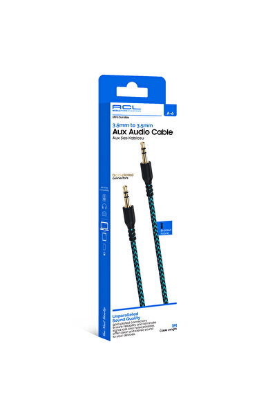 ACL A-6 3,5Mm Jack Kumaş Kaplama Aux Ses Kablosu
