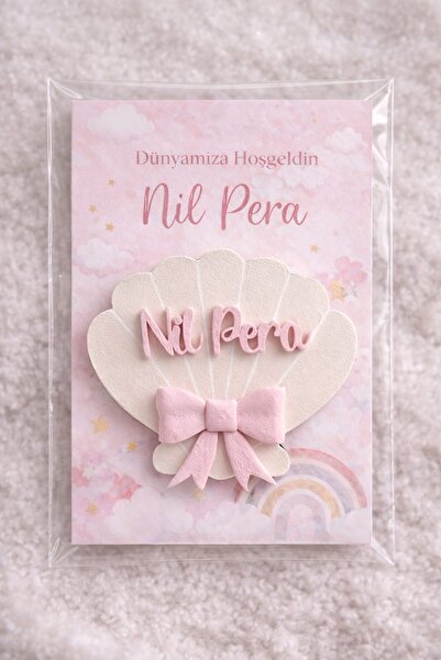 Agulab İstiridye Midye Fiyonklu Bebek Jelatinli Kabartmalı Mevlitlik Ahşap Kr...