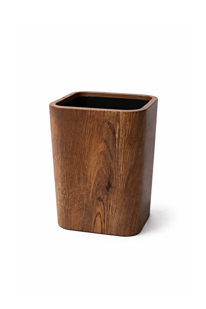 TSUMAB سلة مهملات مربعة مزدوج الطبقات سعة 6 لترات - سلة مهملات حمام بتصميم خش...