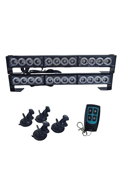 Space 21 fonksiyonlu çakar lamba sarı sarı 2li set vantuzlu kumandalı 12-36V ...