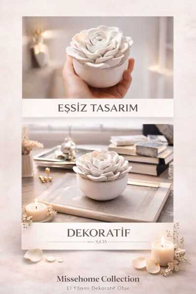 MİSSEHOME Decorative Rose Patterned Box with Lid