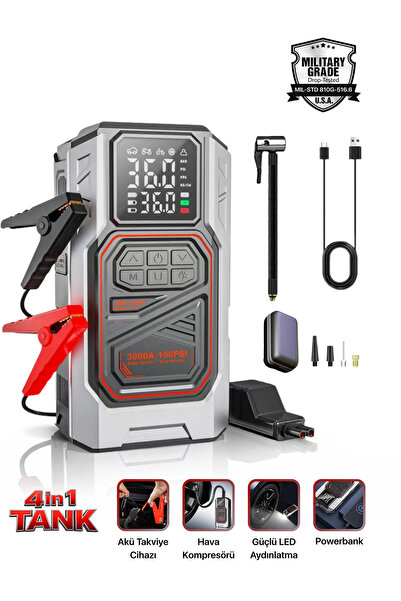 METONTECH Tank Seri Şarjlı Akü Takviye Cihazı | 10.000 mAh | Askeri Sınıf Day...