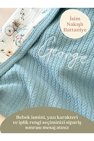 Mouliss %100 Pamuk Waffle Yumuşak Dokulu Bebek Battaniyesi 80x75 cm - Kişiye ...