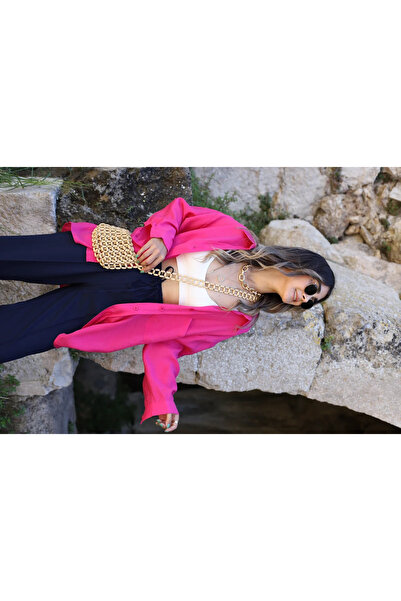 bytugcekaya قميص فوشيا فيسكوز - مقاس قياسي