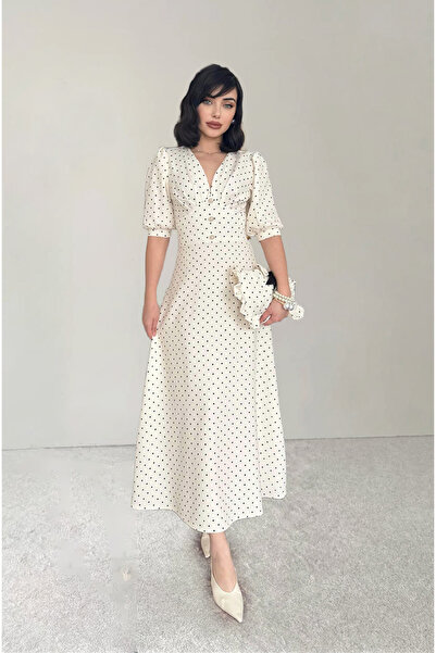 conconmoda Zoen Düğme Detaylı Elbise