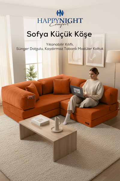 HAPPYNIGHT Sofya Küçük Köşe | Aktivite Koltuğu | Oyun Koltuğu | Sünger Koltuk...