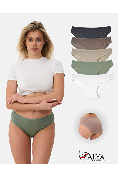 ALYA UNDERWEAR Опаковка от 5 цветни памучни бикини Bato Hipster Slip - зелени...