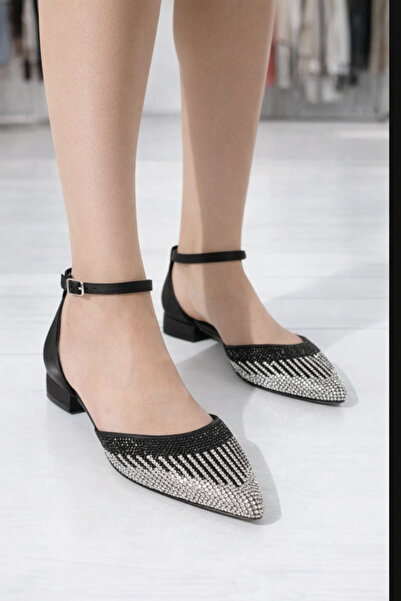 JENA 2025 MODEL SİVRİ BURUN DÜZ TABAN EBRULİ RENK GEÇİŞLİ ÇOK RAHAT VE ŞIK AB...