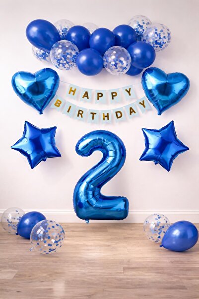 Patladı Gitti 2-річний набір для дня народження «Блакитна концепція»; набір ф...