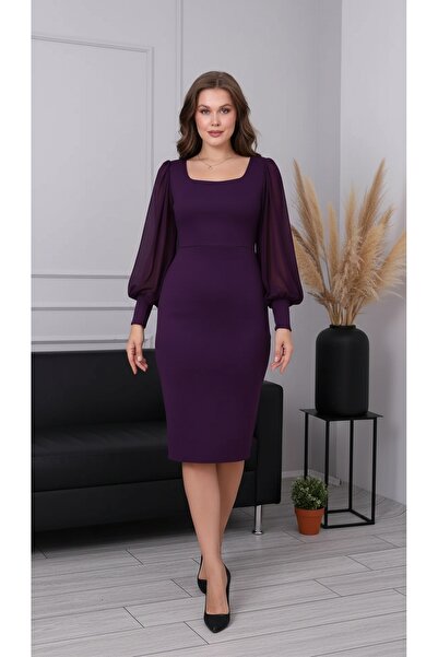 Rokka Moda Φόρεμα ψαριού με στρογγυλό γιακά