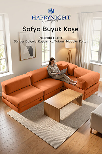 HAPPYNIGHT Sofya Büyük Köşe | Aktivite Koltuğu | Oyun Koltuğu | Sünger Koltuk...