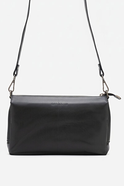 Dericlub Geantă de umăr cu curele încrucișate pentru femei Mila neagră