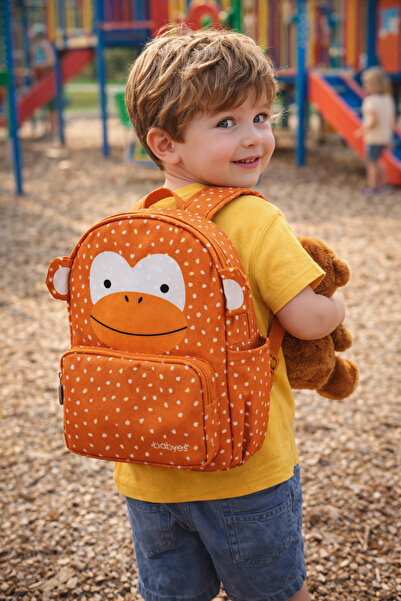 Babyes Sevimli Maymun Figürlü Çocuk Sırt Çantası (0-7 YAŞ) - Kreş,Anaokulu Ça...