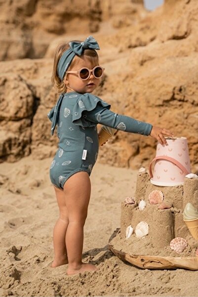 rg kidsstore UV Korumalı Bebek Fırfırlı Uzun Kollu Mayo – Güneş Korumalı Bebe...